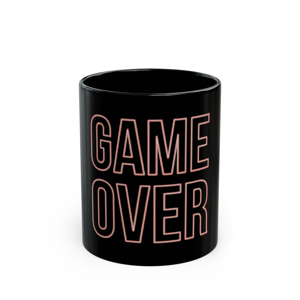 Game Over Coffee Mug — Black 11oz/15oz Novelty Gamer Cup