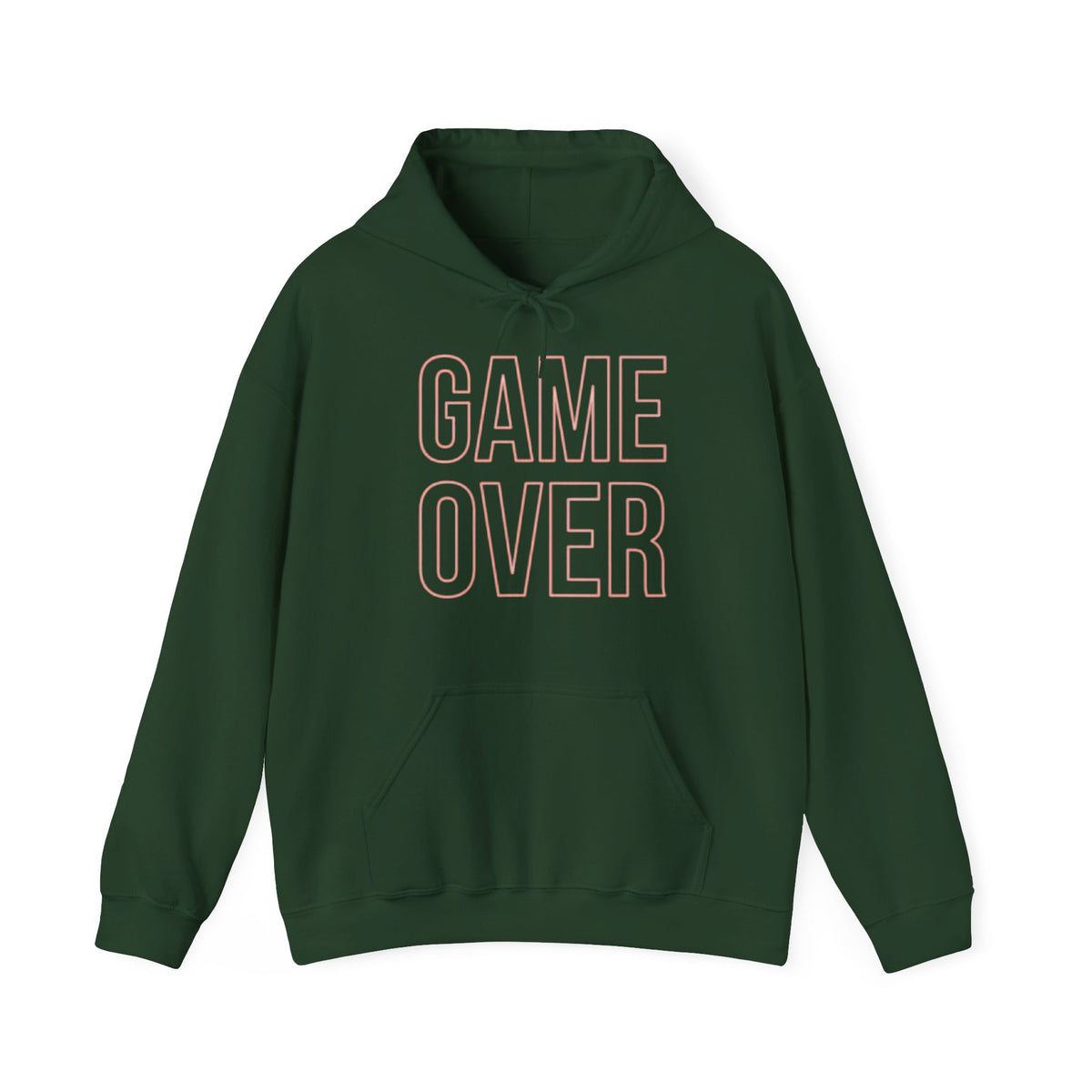 Game Over Hoodie – Retro Outline Graphic Pullover