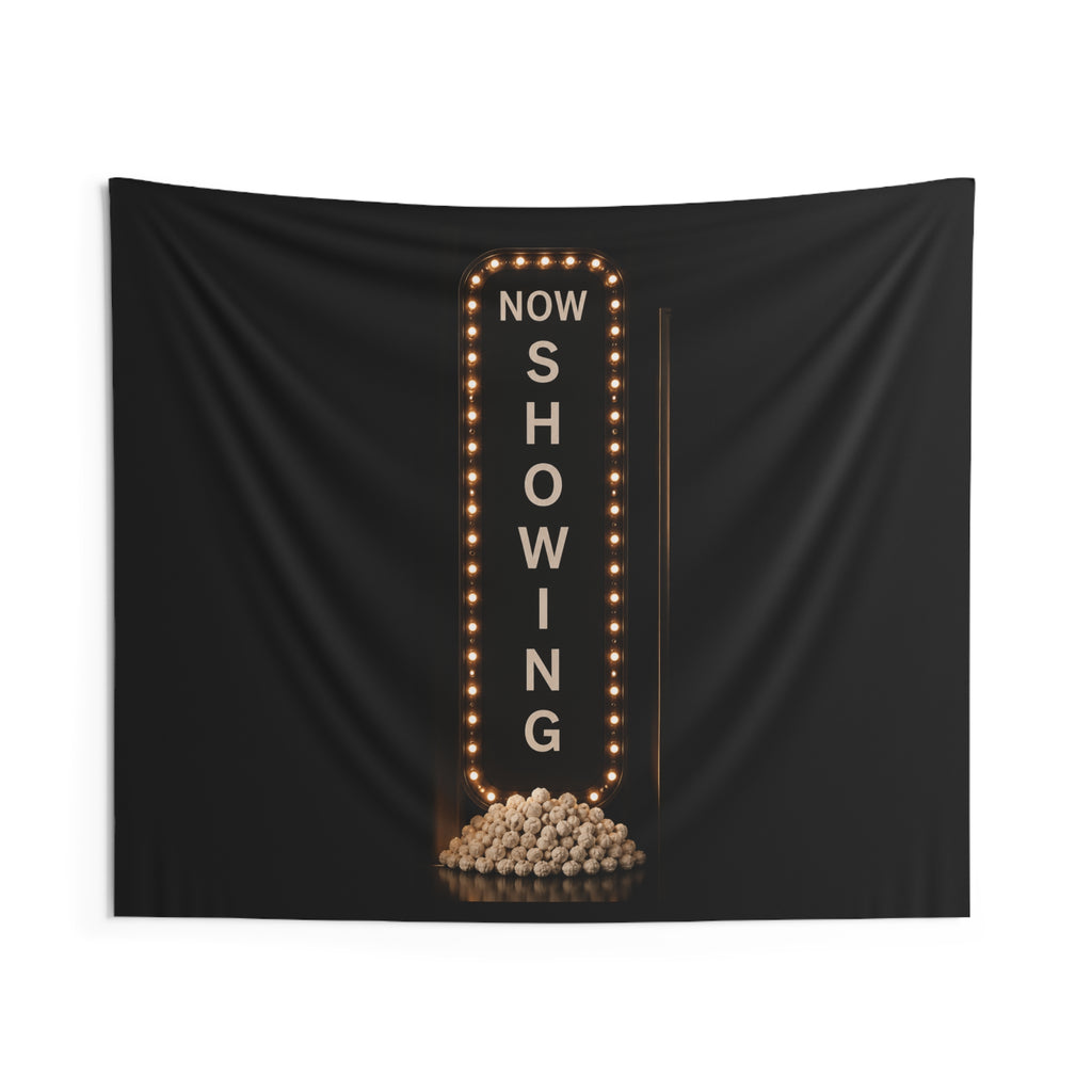 Movie Night Tapestry — "Now Showing" Marquee Wall Decor