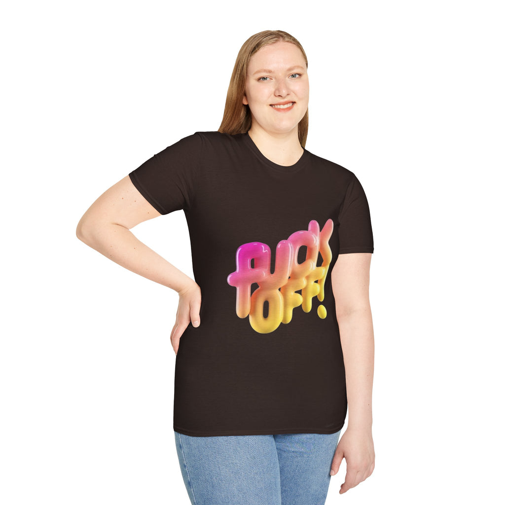T‑Shirt — Colorful 3D "Back Off!" Graphic Tee