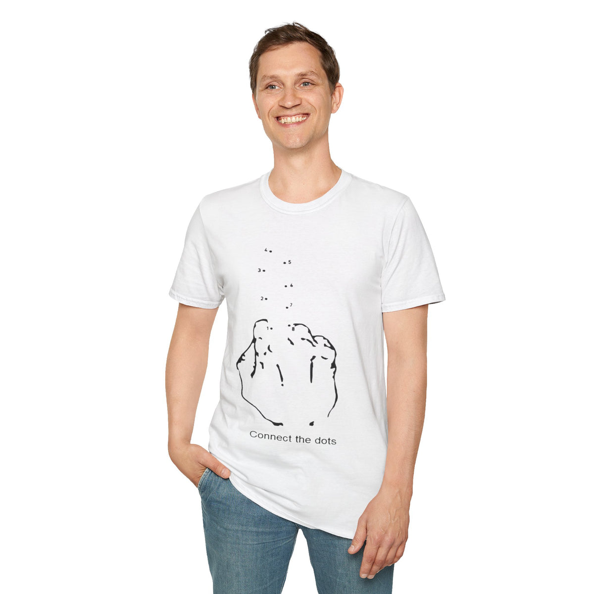 Connect the Dots T-Shirt — Minimal Line Art Puzzle Tee