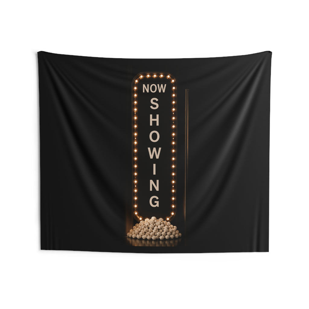 Movie Night Tapestry — "Now Showing" Marquee Wall Decor