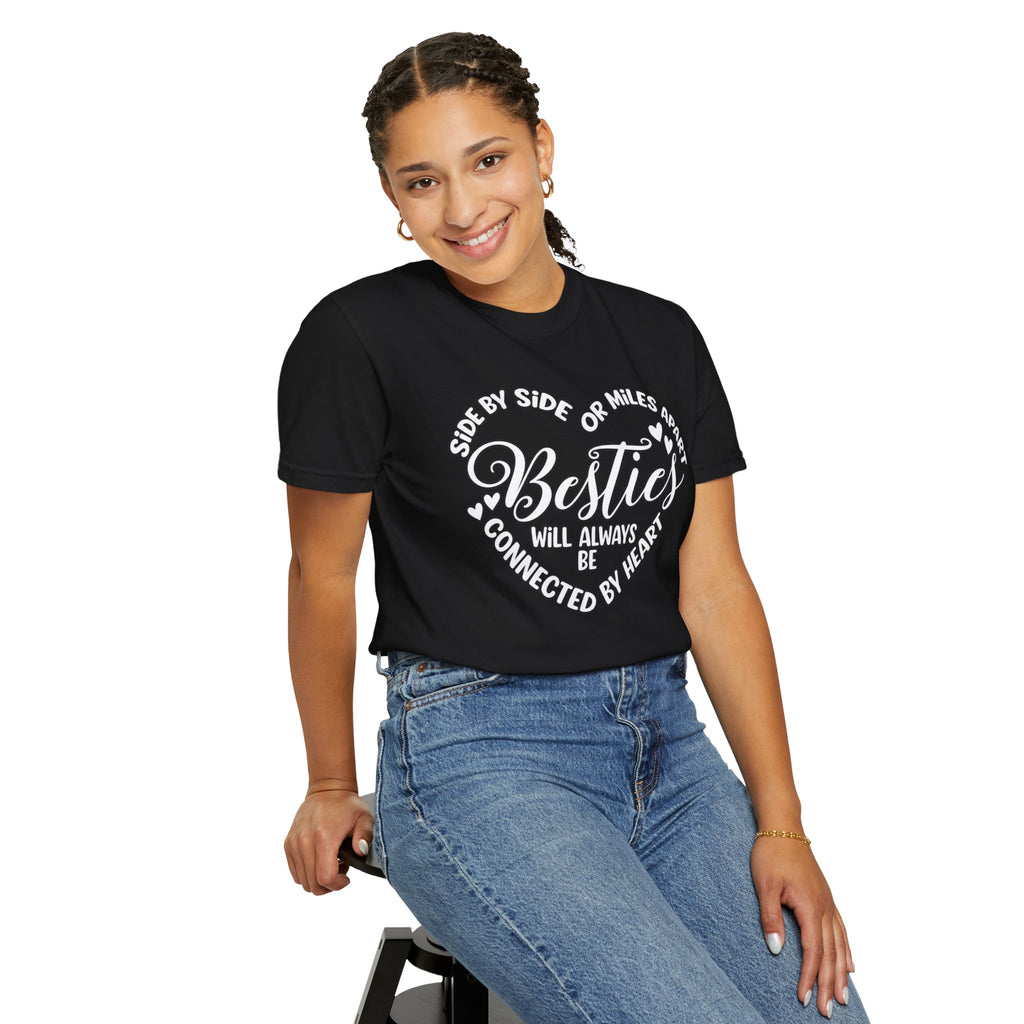 Besties Will Always Be Connected by Heart T-Shirt
