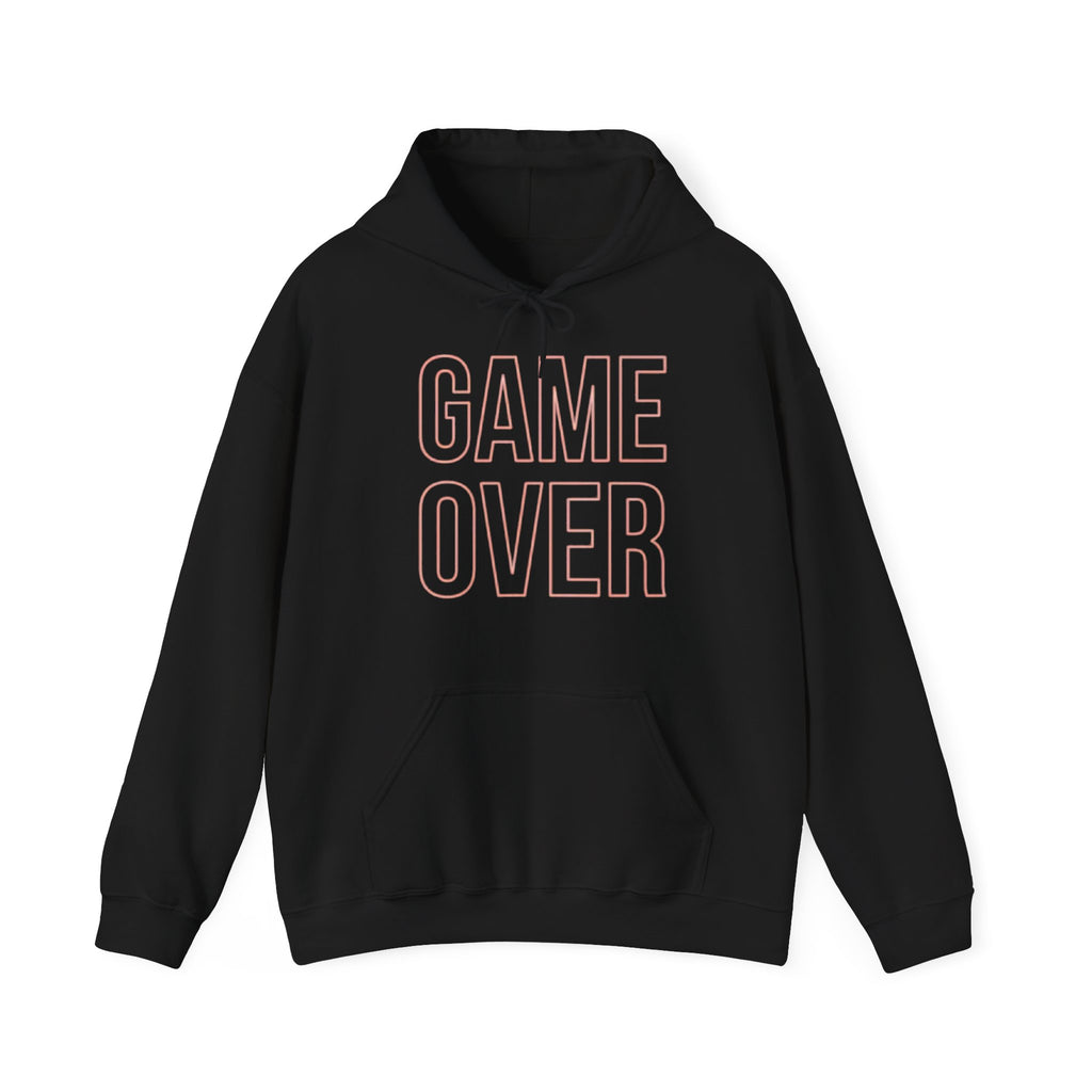Game Over Hoodie – Retro Outline Graphic Pullover