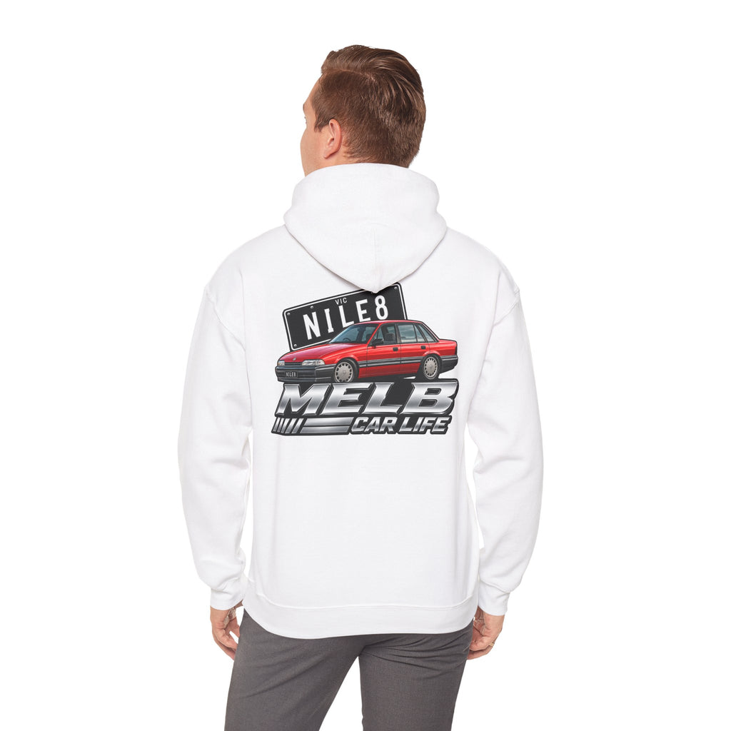 Car Life Hoodie — Red Station Wagon "NILE8" Graphic Streetwear