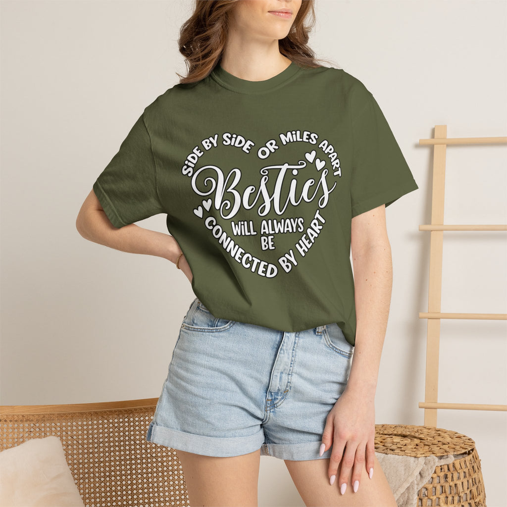 Besties Will Always Be Connected by Heart T-Shirt