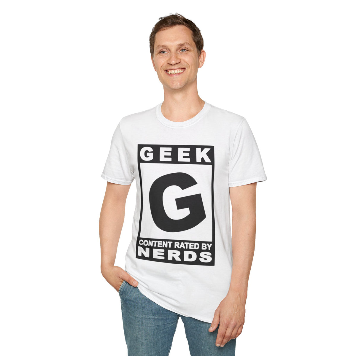Geek G Rating T-Shirt — "Content Rated by Nerds" Graphic Tee
