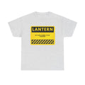 Lantern Warning Graphic Tee — 'Lantern: Bit Dim & Need To Be Carried' Yellow Safety Sign T-Shirt