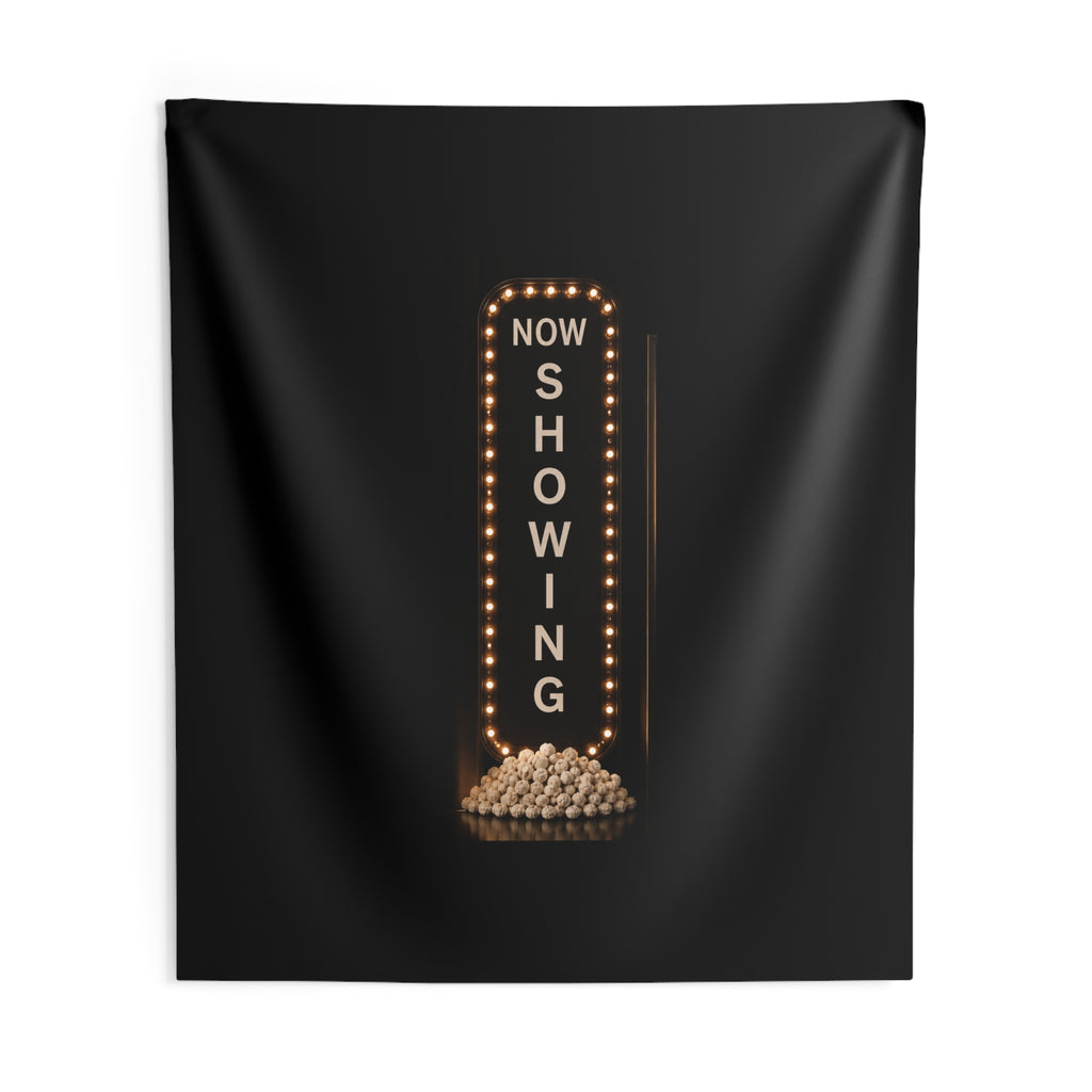 Movie Night Tapestry — "Now Showing" Marquee Wall Decor