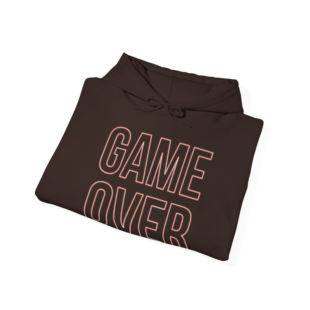 Game Over Hoodie – Retro Outline Graphic Pullover