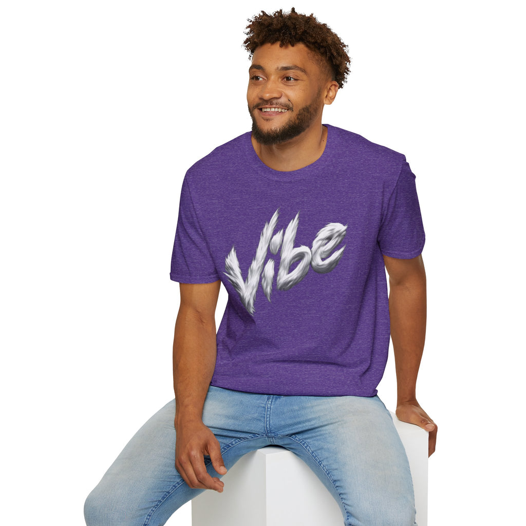 Vibe Graphic T‑Shirt — Monochrome 'Vibe' Brushstroke Design