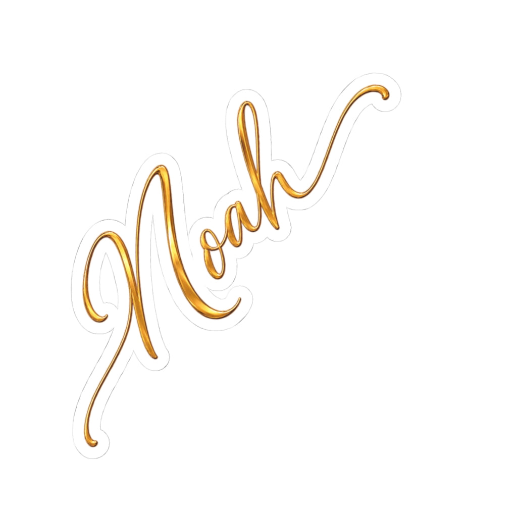 Noah Gold Script Sticker — Personalized Name Kiss-Cut Decal