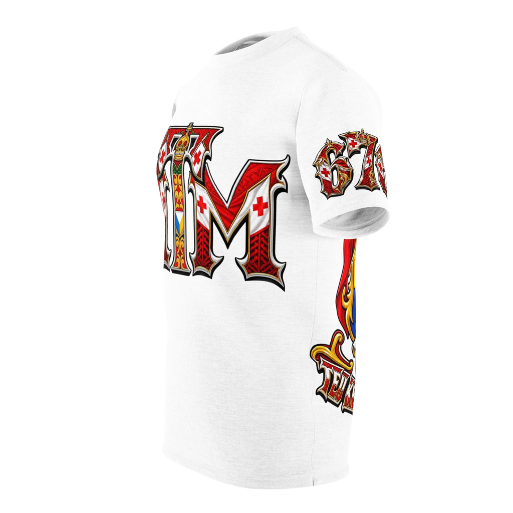 BIG OPTION -Royal 'MIM' Graphic Tee – Medieval Crest Lettering T‑Shirt