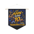 Basketball Birthday Pennant — "Yuvin Turns 10" Custom Sports Party Banner