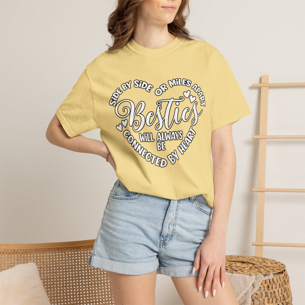 Besties Will Always Be Connected by Heart T-Shirt