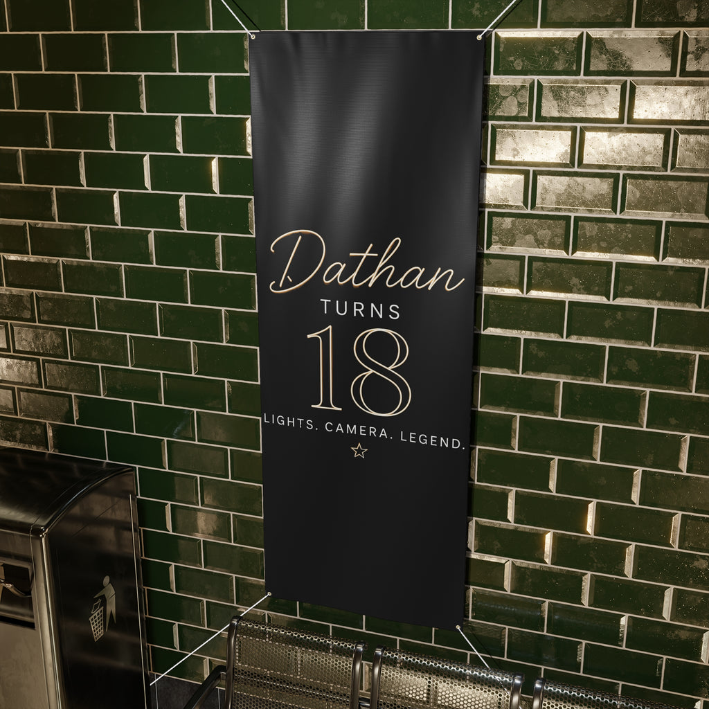 18th Birthday Matte Banner - Elegant Neon Numbers Party Sign