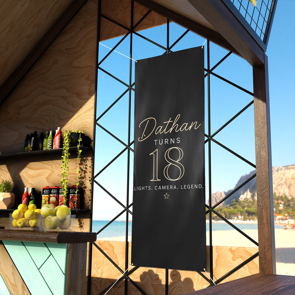 18th Birthday Matte Banner - Elegant Neon Numbers Party Sign