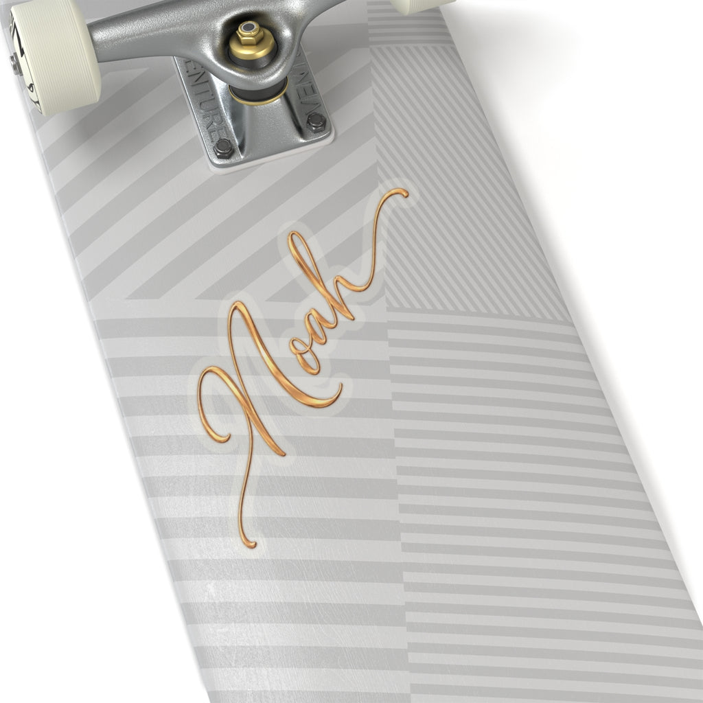 Noah Gold Script Sticker — Personalized Name Kiss-Cut Decal