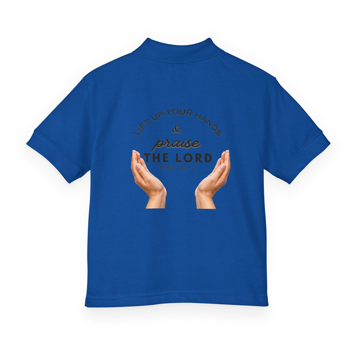 Youth Polo ( black font ) — 'In God We Trust' Hands Logo Embroidered Chest Shirt