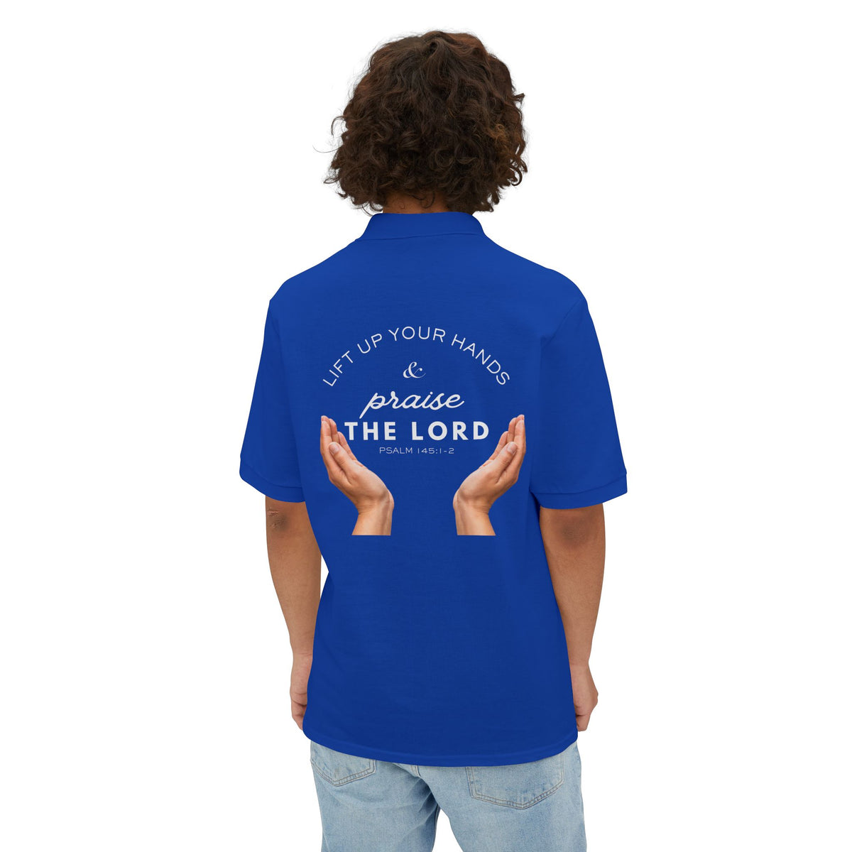 Praise The Lord Polo ( White font ) —  Men's Christian Worship Polo Shirt