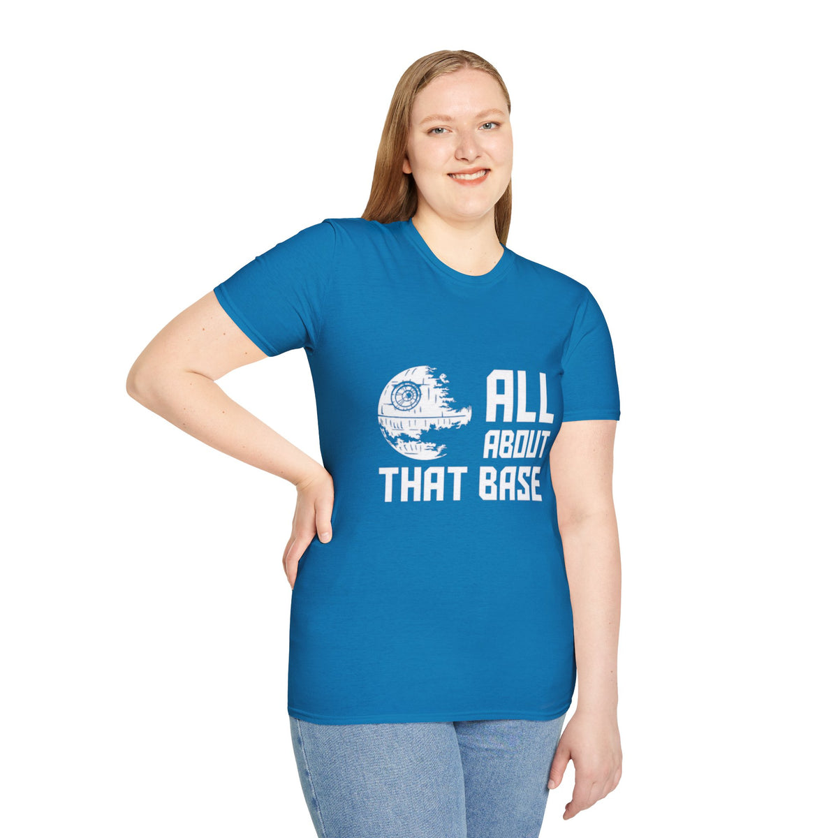 “All about that Base” T-Shirt with Subtle Floral Outline Design
