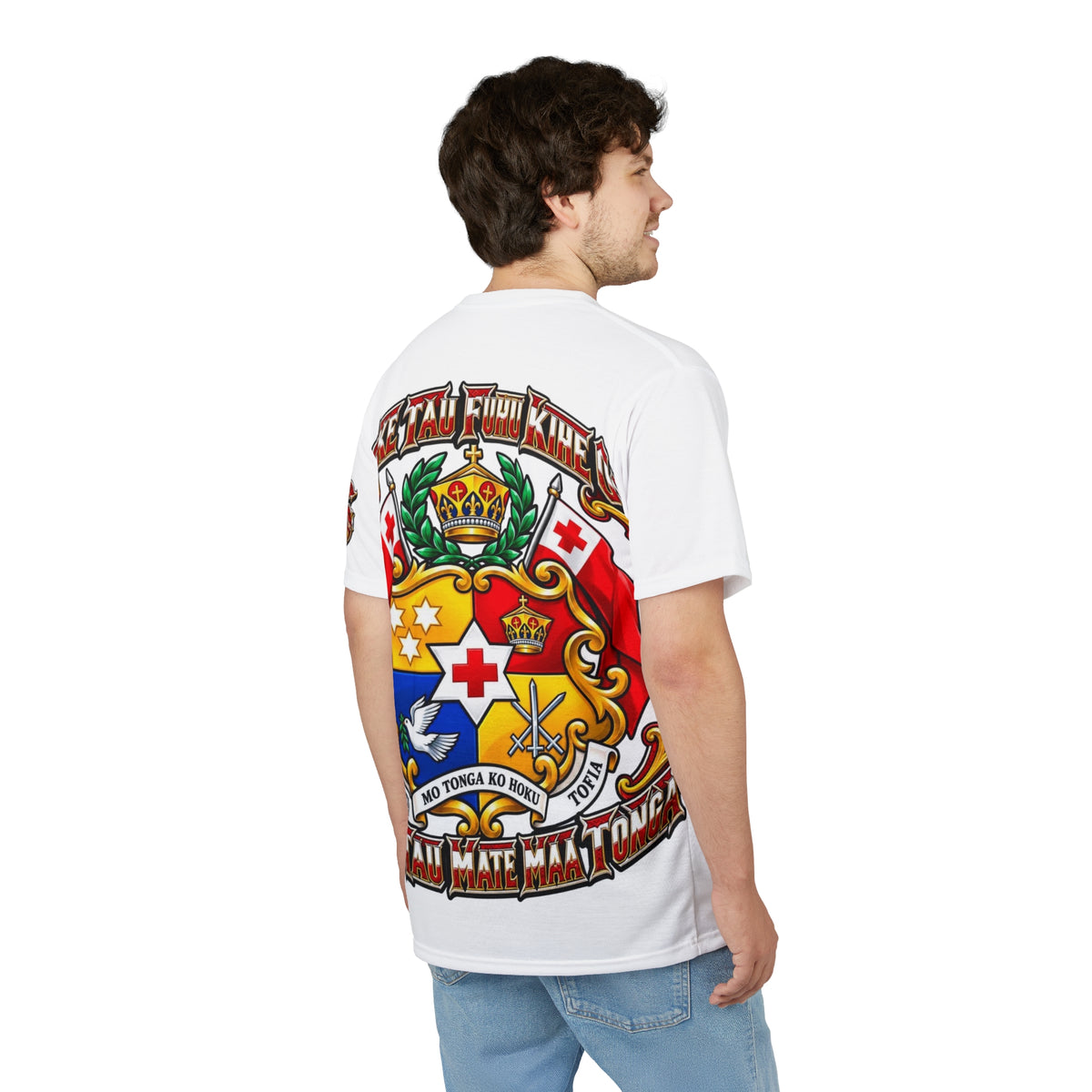 BIG OPTION -Royal 'MIM' Graphic Tee – Medieval Crest Lettering T‑Shirt