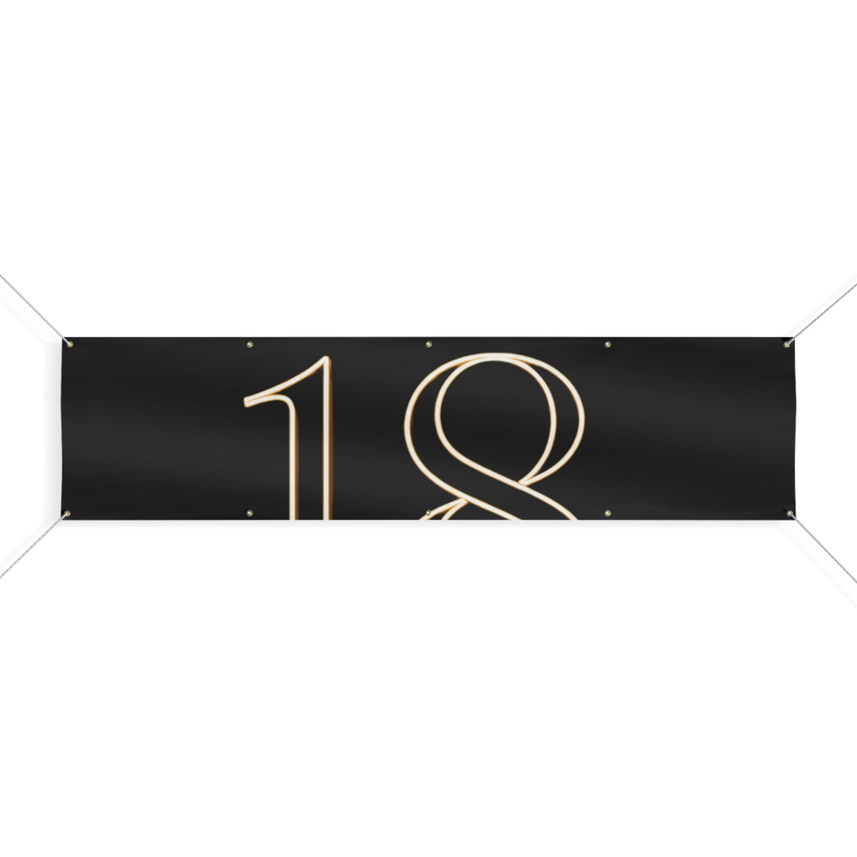 18th Birthday Matte Banner - Elegant Neon Numbers Party Sign