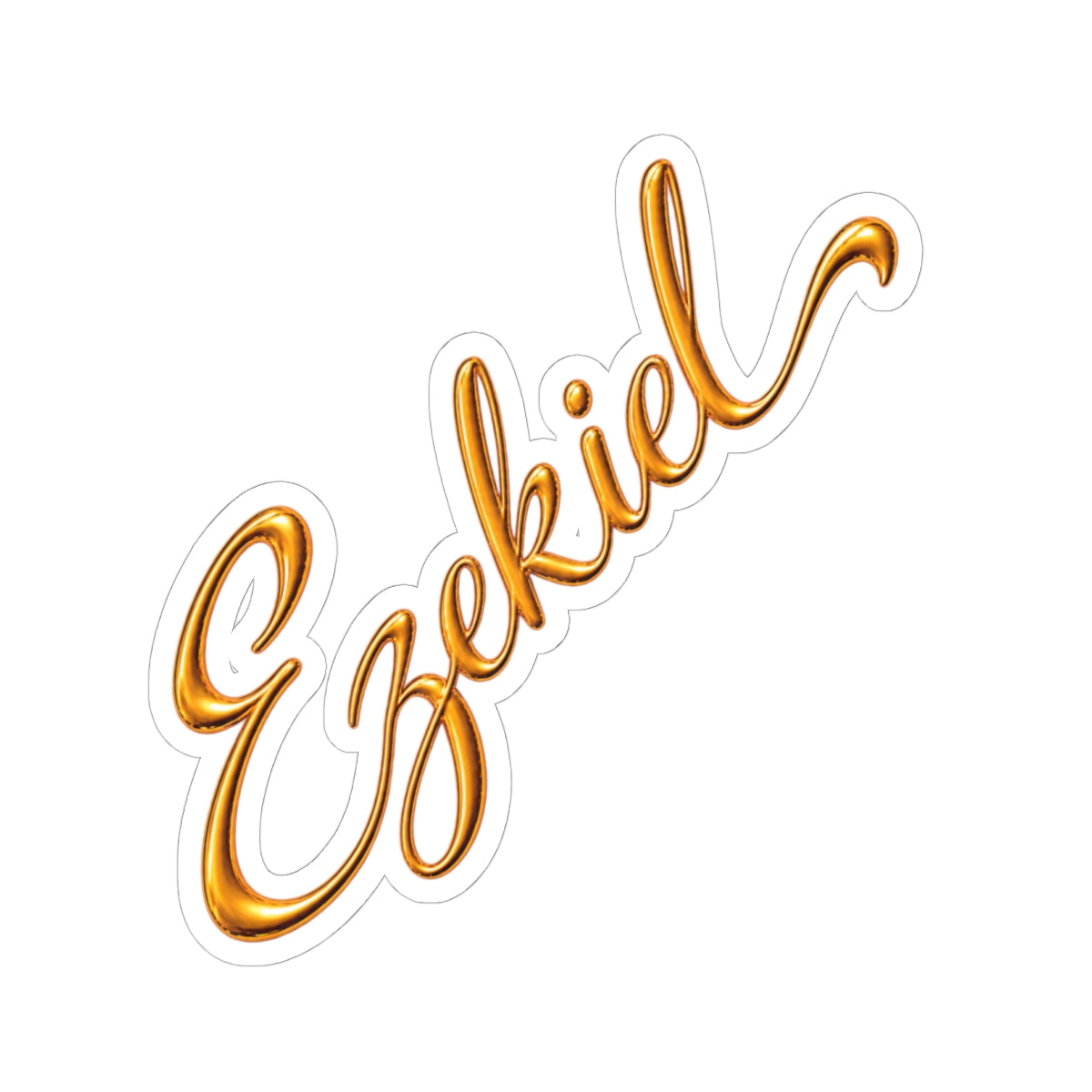 Ezekiel Gold Script Sticker — Personalized Name Kiss-Cut Decal