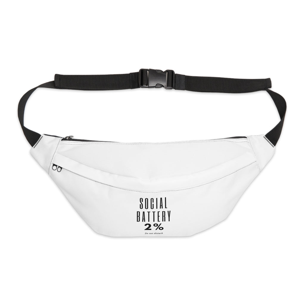 Fanny Pack — "Social Battery 2%" Minimalist Waist Bag