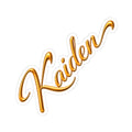 Gold Script Name Sticker — "Kaiden" Kiss-Cut Personalized Decal