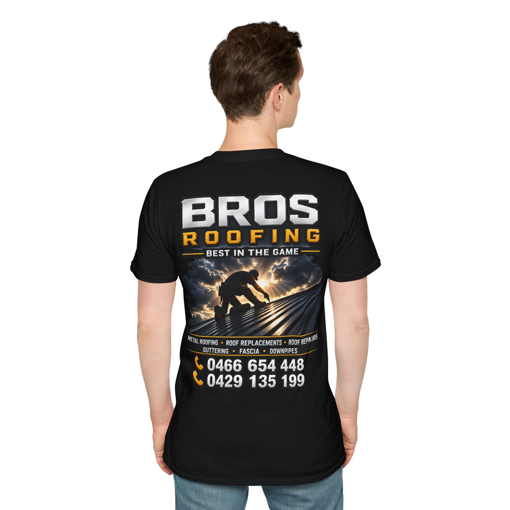 BROS Roofing T‑Shirt – “BROS ROOFING: Best in the Game” Crew Tee