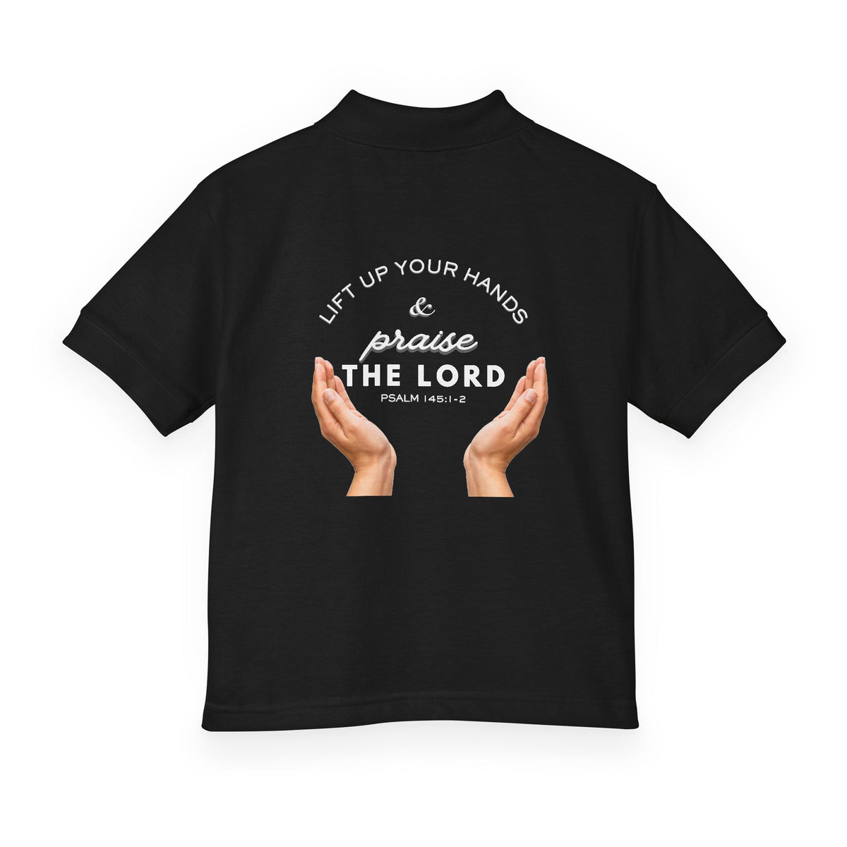 Youth Polo ( white font ) — 'In God We Trust' Hands Logo Embroidered Chest Shirt