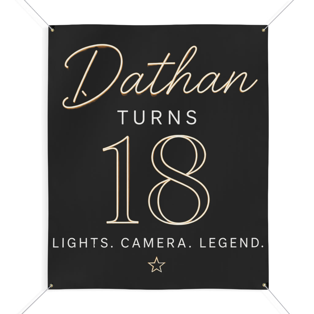 18th Birthday Matte Banner - Elegant Neon Numbers Party Sign