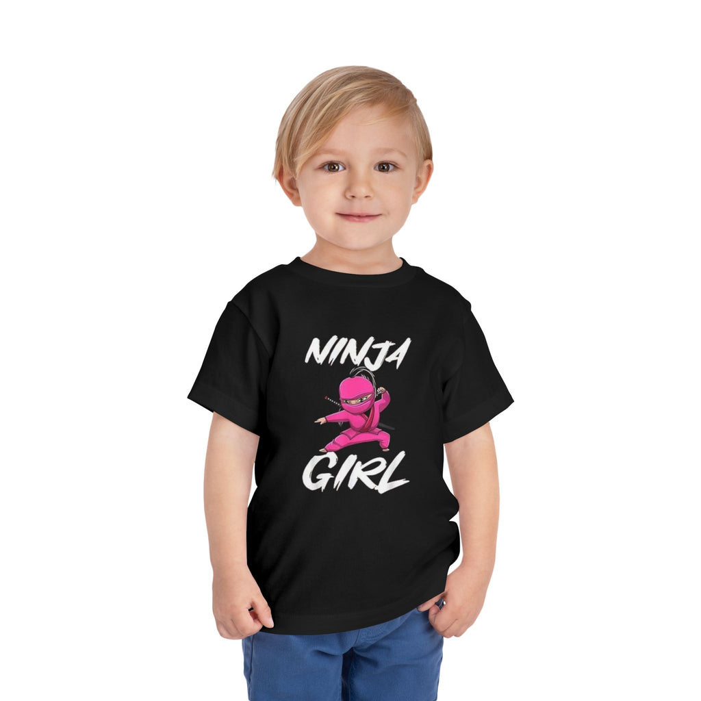 Ninja Girl Toddler Tee 2 - Pink Ninja Graphic Short Sleeve Shirt
