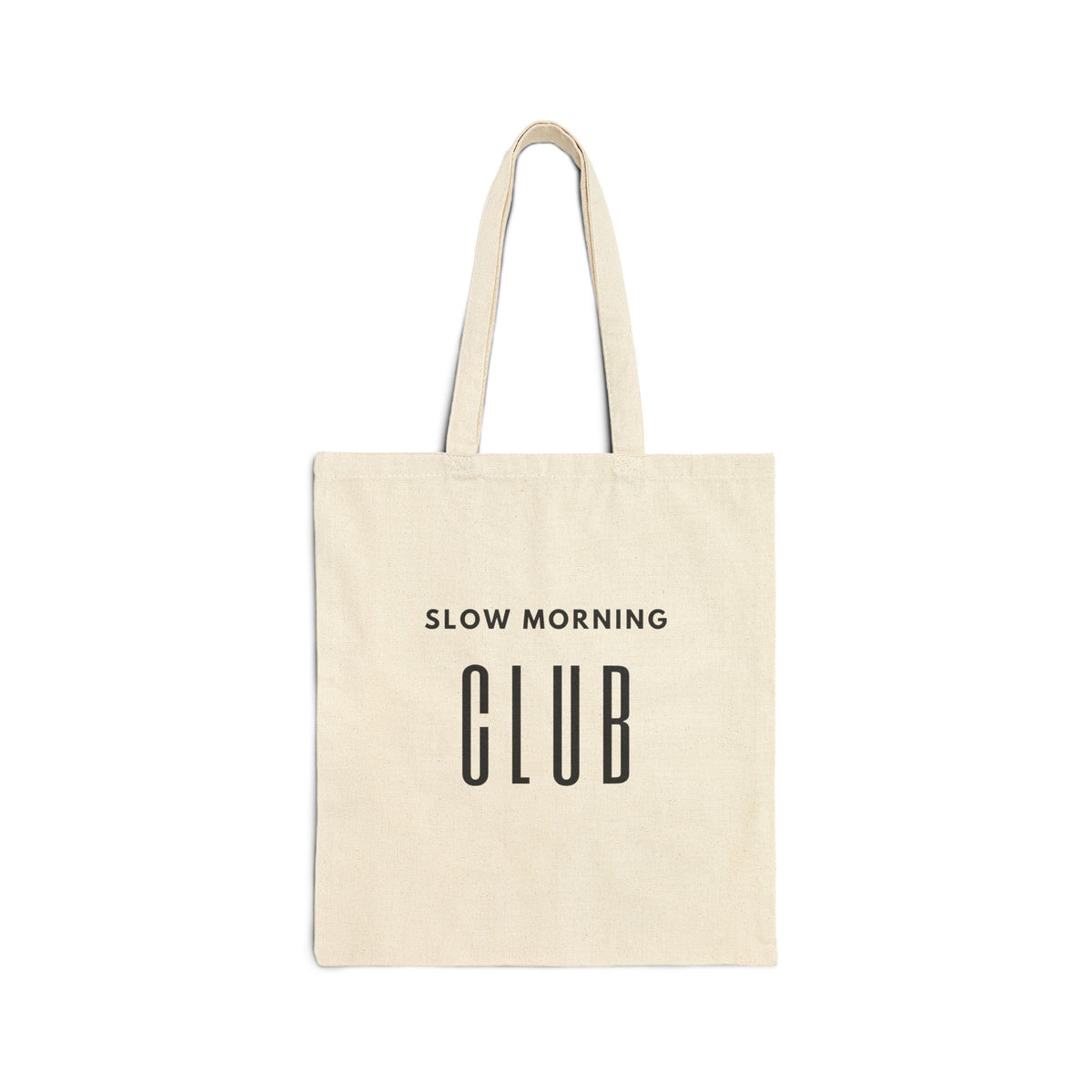 Slow Morning Club Tote Bag — Canvas Grocery & Market Bag
