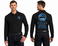 ACC 2 - Long Sleeve Black Polo Shirt with Blue Circular Logo – Classic Corporate Pique Polo