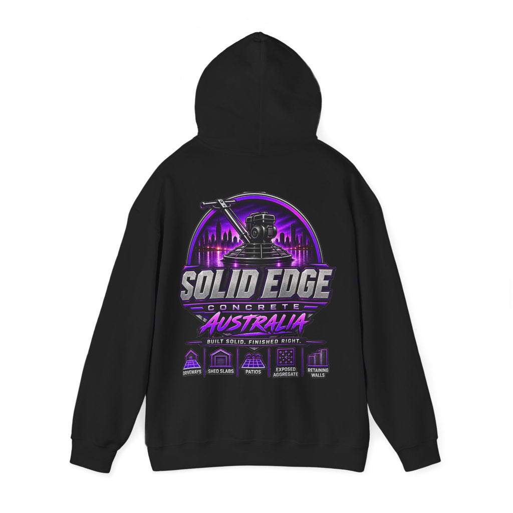 Solid Edge Concrete Australia Hoodie — Retro Neon Logo Workwear