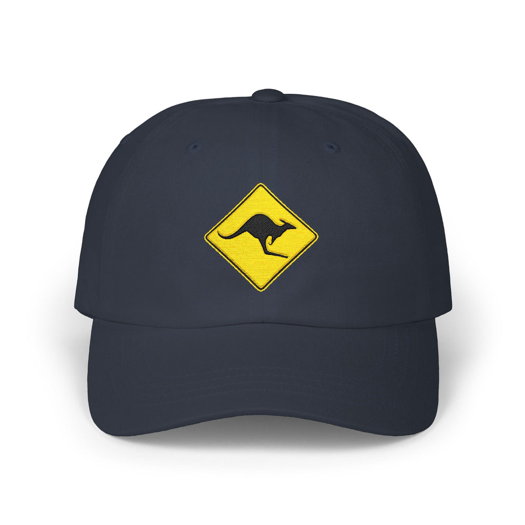 Dad Cap — Kangaroo Road Sign Embroidered Hat