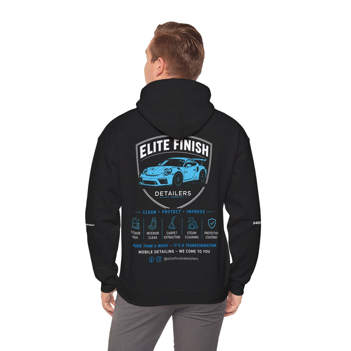 Hoodie 2 — Elite Finish Detailers Logo Pullover (Car Detailing Service)