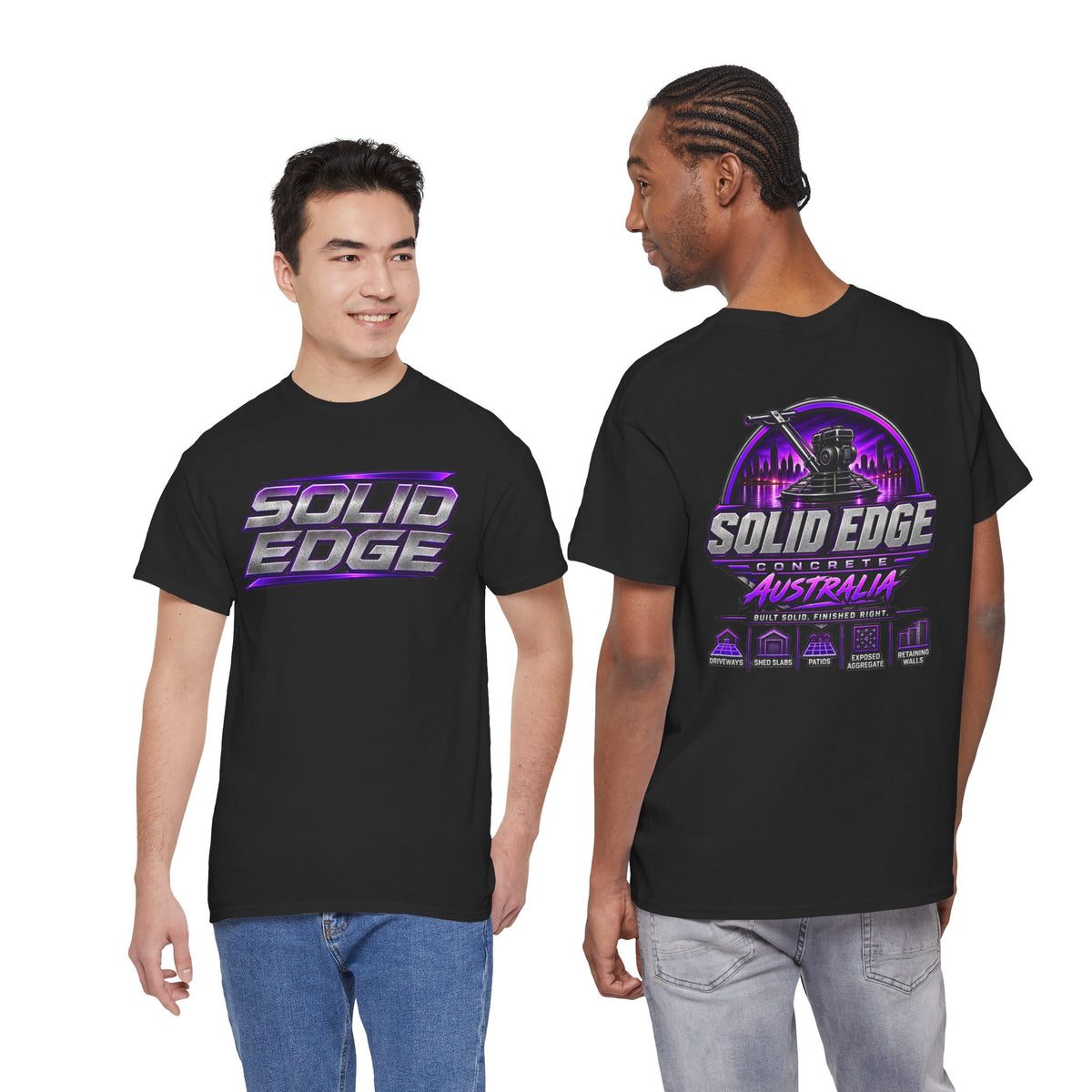 Solid Edge Concrete Australia T‑Shirt — Retro Purple Logo Tee
