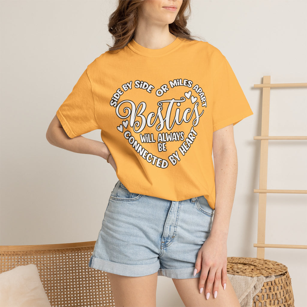 Besties Will Always Be Connected by Heart T-Shirt