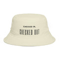 Checked In, Checked Out Bucket Hat — Retro Vintage Travel Phrase Hat