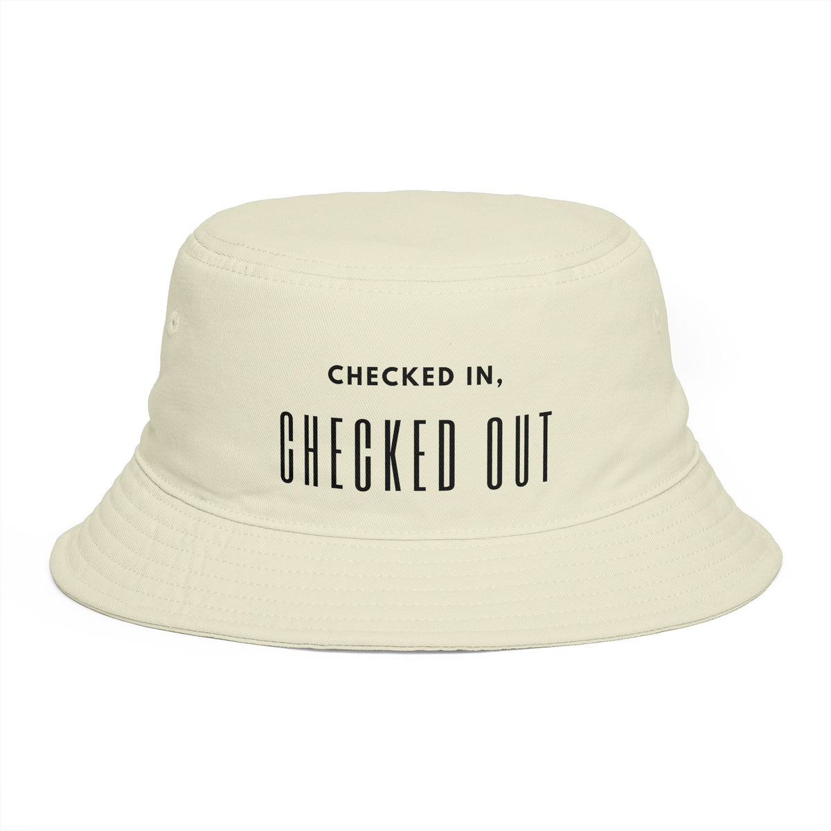 Checked In, Checked Out Bucket Hat — Retro Vintage Travel Phrase Hat