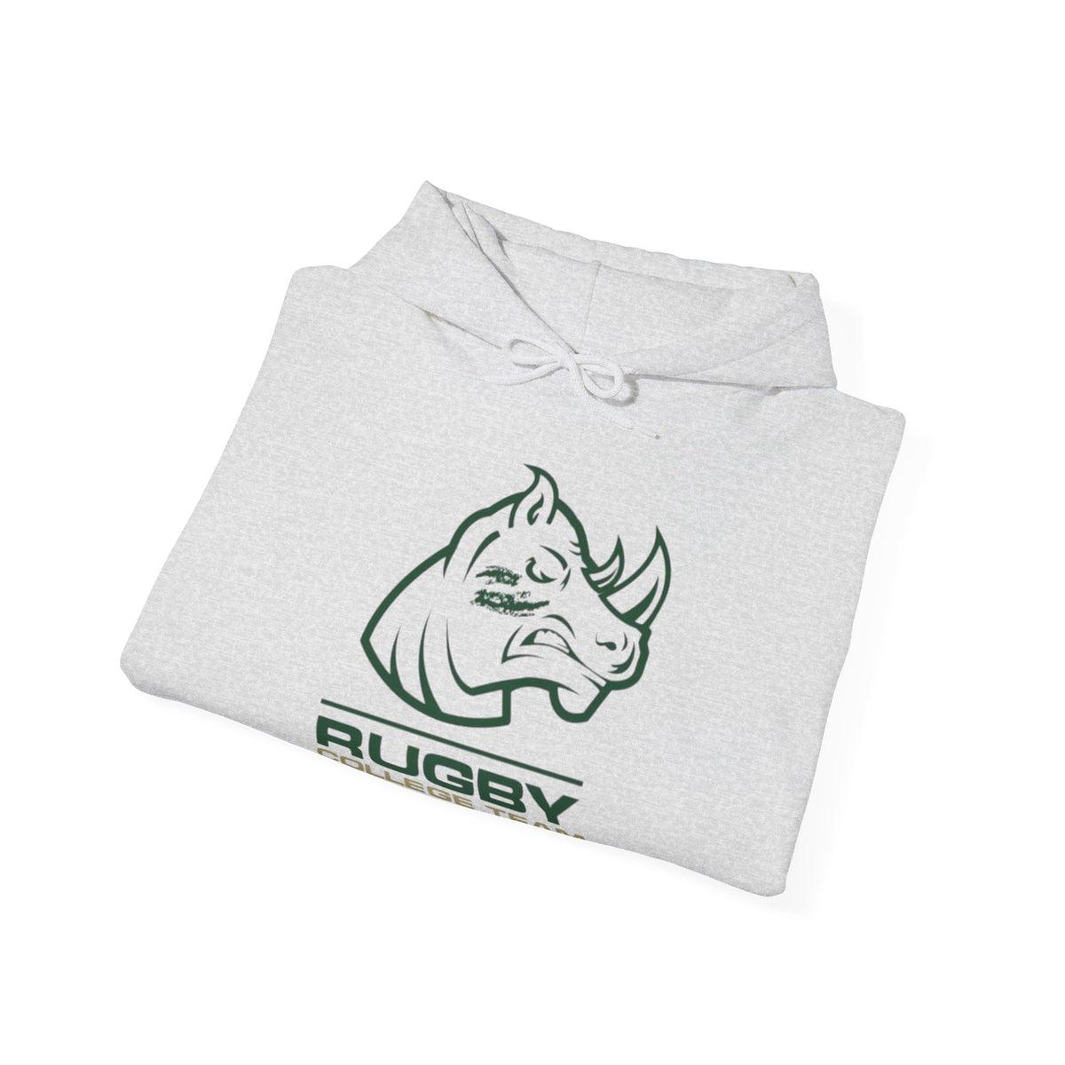 Rugby College Team Rhino Hoodie — Men's/Women's Athletic Hooded Sweatshirt