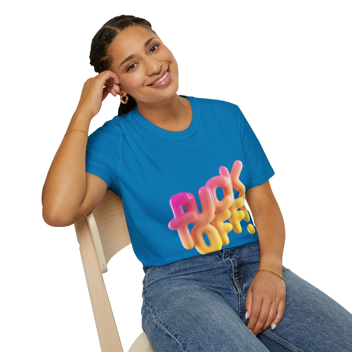 T‑Shirt — Colorful 3D "Back Off!" Graphic Tee