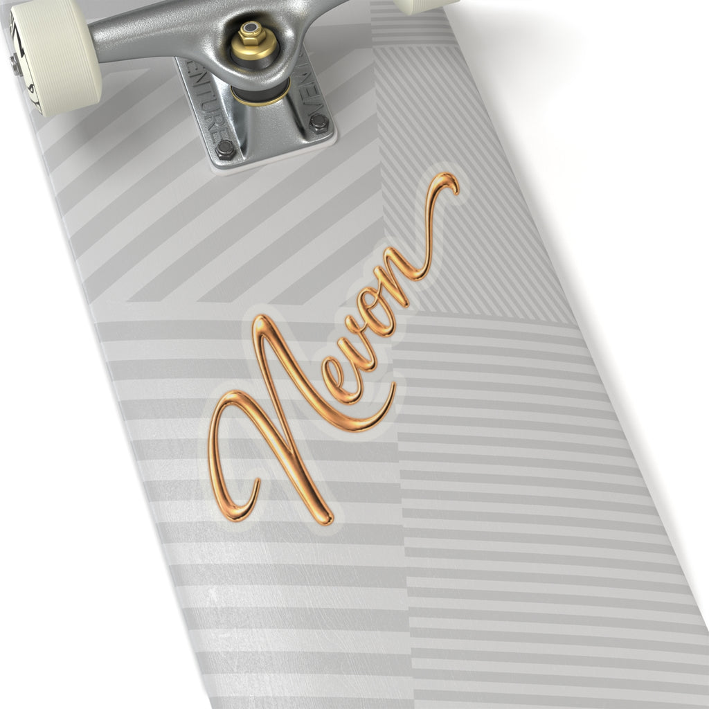 Nevon Script Kiss-Cut Sticker — Gold Handwritten Name Decal