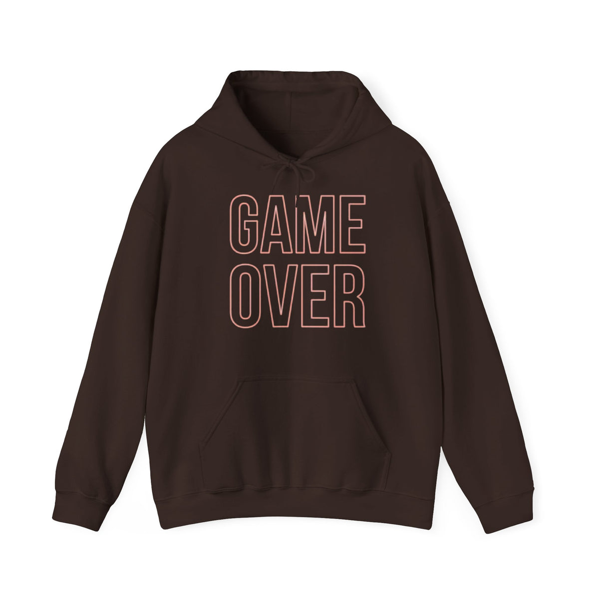 Game Over Hoodie – Retro Outline Graphic Pullover