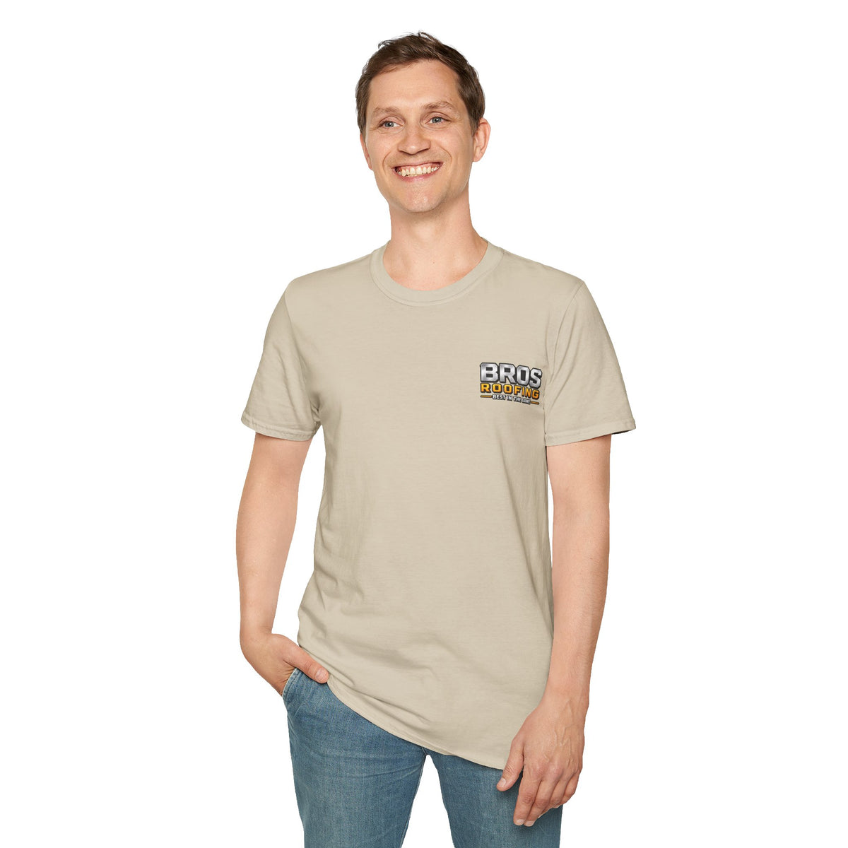 BROS Roofing T‑Shirt – “BROS ROOFING: Best in the Game” Crew Tee