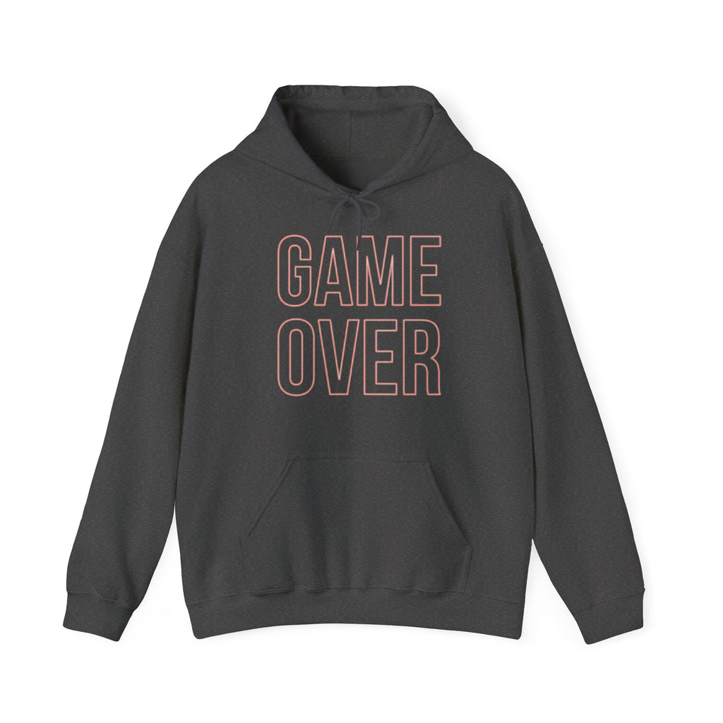 Game Over Hoodie – Retro Outline Graphic Pullover