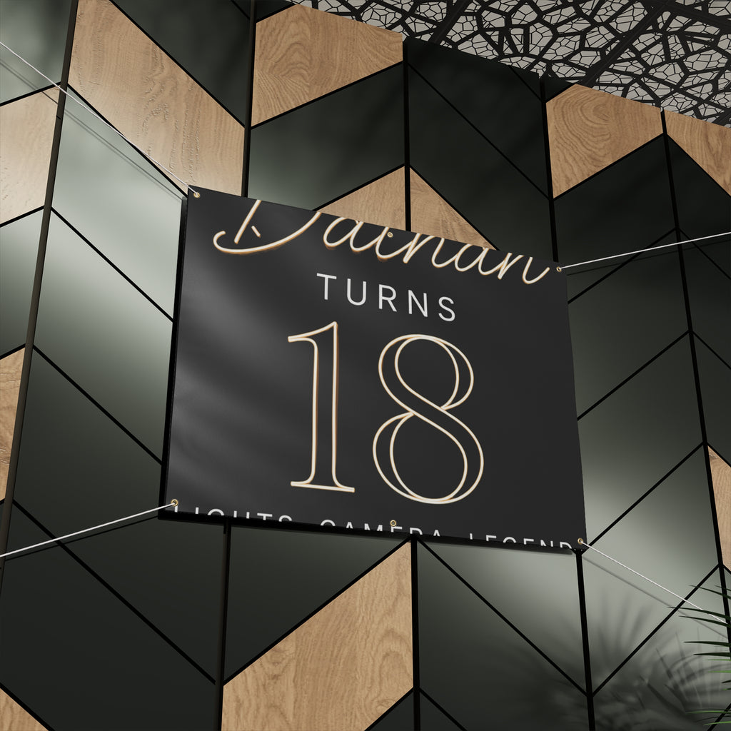 18th Birthday Matte Banner - Elegant Neon Numbers Party Sign